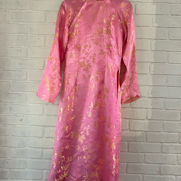 100% silk pink vintage Duster - Picture 3 of 5